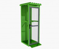 4x50L techninių dujų balionų saugykla, su rampa, žalios spalvos 02