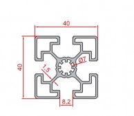 Super lengvas aliuminio profilis 40x40 matmenys 01