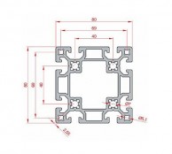 Sunkus aliuminio profilis 80x80 02
