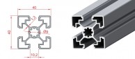 Super lengvas SLOT10 kvadratinis aliuminio profilis 40x40 mm 00