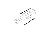 Slankiojanti jungtis 28 mm skersmens vamzdiniam aliuminio profiliui 03