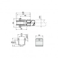 U-griovelio 38 mm Ø plastikinis skriemulys 02