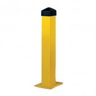 1753 plieninis, kvadratinis, geltonas 91 cm aukščio apsauginis Bollard stulpas
