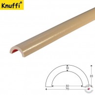 1000 mm ilgio apsauginis, lanlkstus KNUFFI, R50 tipo, baltai raudonas profilis