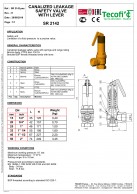 SR2142 BSP vidinio sriegio kanalizuotas išmetimo apsauginis vožtuvas su išleidimo svirtimi