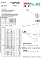 RF6141 Nerūdijančio plieno plūdinė sklendė-duomenys