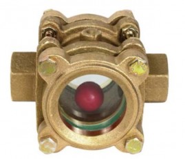 CD2140 Srauto kontrolierius iš bronzos su stiklu ir rutuliu