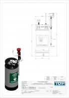 1100-250 nešiojamas akių plovimo įrenginys su vandens rezervuaru eskizas