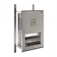 SLUN 70H Vandalams atsparus, į sieną montuojamas, nerūdijančio plieno pjezo daugiafunkcinis praustuvas, 230 V AC