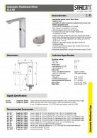 SLU 60VB Automatinis praustuvo maišytuvas, 6 V, temperatūra reguliuojama maišytuvu, maksimalus aukštis 150 mm 02