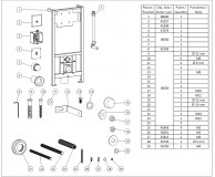 SLW 10P SLW 01P ir SLR 03, 24 V DC komplektas unitazo tvirtinimui plytų sienoje  02