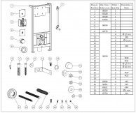SLW 10PA SLW 01PA ir SLR 03, 24 V DC komplektas unitazo tvirtinimui plytų sienoje 03