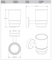 SLZD 12N Nerūdijančio plieno stiklo laikiklis, juoda matinė apdaila  03