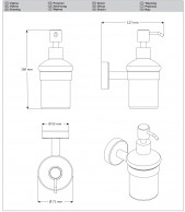 SLZD 14 Nerūdijančio plieno-stiklo dozatorius skystam muilui, poliruota apdaila  02