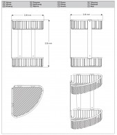 SLZD 28 Nerūdijančio plieno dviguba kampinė lentyna, poliruota apdaila 02