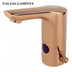 SLU 76NF Praustuvo maišytuvas, ROSE GOLD, 24 V DC, skirtas šaltam ir karštam vandeniui, temperatūra reguliuojama maišytuvu ir rankenėle korpuse
