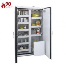 90 min ugniai atspari spinta COMFORT PRIME 124-842-801, 2 dalys, 12 lentynų, 1 ištraukiamas stalčius, durys pilkos 