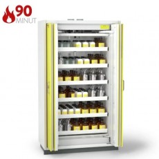 90 min. ugniai atspari spinta  PREMIUM PRIME, 162-111-100, 6 ištraukiamos lentynos, durys geltonos