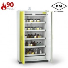 90 min. ugniai atspari spinta PREMIUM CLASSIC, 162-101-110, 5 ištraukiamos lentynos, durys geltonos