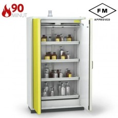 90 min. ugniai atspari spinta PREMIUM CLASSIC, 162-101-121, 4 ištraukiamos lentynos, durys geltonos