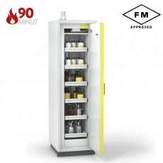 90 min. ugniai atspari siaura 594 mm spinta COMFORT PRIME, 162-101-300, 1 skyrius, 6 ištraukiamos lentynos, 1 durys, geltonos