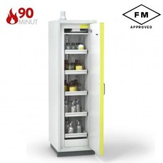 90 min. ugniai atspari siaura 594 mm spinta COMFORT PRIME, 162-101-310, 1 skyrius, 5 ištraukiamos lentynos, 1 durys, geltonos