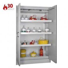 30 min. ugniai atspari spinta COMFORT PRIME 127-847-104,  2 pilkos durys be stiklo, 4 ištraukiamos lentynos, 5 saugojimo lygiai