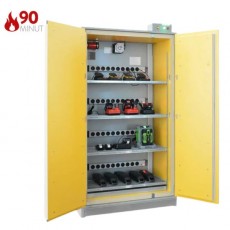 Akumuliatorių įkrovimo spinta BATT-90 124-880-300, 2 durys, 4 saugojimo lentynos, be gaisro gesinimo sistemos, 2x10 įkrovimo lizdų-rozečių juostos