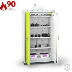 Akumuliatorių įkrovimo spinta BATT-90 XL-2 162-460-400, 2 durys, 1 skyrius, 4 saugojimo lentynos, 16 įkrovimo rozečių