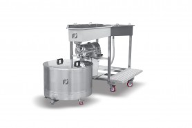 Drenažo stalas su buferiniu baku pomidorų padažo gamybai