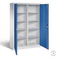 Dirbtuvių-spinta-2x4-lentynos-stalčiai-dvivėrės-durys-be-stiklo-plotis-1200-mm-gylis-500-mm-pilka-mėlyna-spalva-b