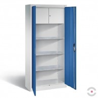 Dirbtuvių-spinta-3 lentynos-2-vidinės-durelės-dvivėrės-durys-be-stiklo-plotis-930-mm-gylis-500-mm-pilka-mėlyna-spalva-a