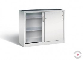 Dirbtuvių spinta, sustiprinta lentyna, 2 slankiojančios  durys be stiklo, plotis 1200 mm, gylis 500 mm, pilka spalva