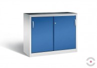 Dirbtuvių-spinta-sustiprinta-lentyna-2-slankiojančios-durys-be-stiklo-plotis-1200-mm-gylis-500-mm-pilka-mėlyna-spalva-b