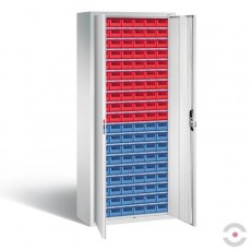 114 dėžučių dirbtuvių spinta smulkiems daiktams, plotis 700 mm, gylis 300 mm, pilkos spalvos