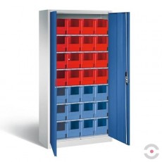 28 dėžučių dirbtuvių spinta, plotis 1000 mm, gylis 420 mm, pilkai mėlynos spalvos 