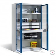 Spinta-akrilo-stiklo-durimis-plotis-1200-mm-gylis-500-mm-3-lentynos-3-stalčiai