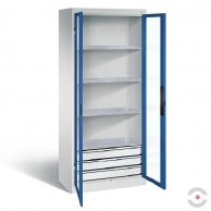 Spinta-akrilo-stiklo-durimis-plotis-930-mm-gylis-500-mm-3-lentynos-3-stalciai-apacioje-pilkai-melyna