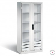 Spinta-akrilo-stiklo-durimis-plotis-930-mm-gylis-500-mm-3-lentynos-3-stalciai-apacioje-pilka-B