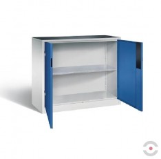 Padidintos keliamosios galios, 700 kg dirbtuvių spintelė, 1 lentyna, plotis 930 mm, aukštis 1000 mm, gylis 500 mm, pilka-mėlynA