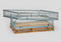 G8H250 galvanized wire container, folded