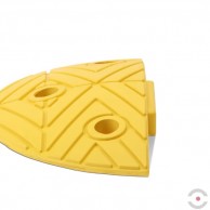 Geltonas kraštinis, pusapvalus greičio kalnelio elementas 400x202 mm-4