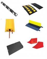 Laidų ir kabelių, žarnų apsaugos, transporto ir lėktuvų ratų blokavimo sistemos