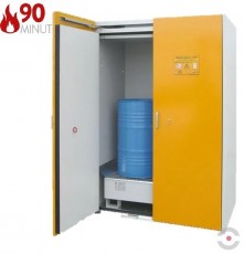 DRUM90-XXL 90 min. ugniai atspari spinta 2x200 L statinėms, evakuacinis dėklas su kojelėmis