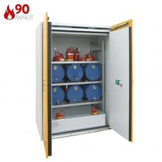 DRUM90-XXL 90 min. ugniai atspari spinta 6x60 L statinėms ir mažesnėms talpoms, evakuacinis dėklas be kojelių