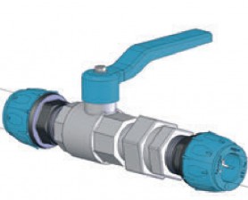 Tiesi ilga jungiamoji detalė su rutuline sklende suslėgto oro sistemų  vamzdynams