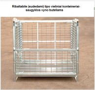 Ribaltabile (sudedami) tipo vieliniai konteineriai-saugyklos vyno buteliams