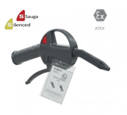 Tylus ir saugus ATEX pistoletas sulėgtam orui plastikiniu antgaliu