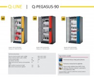 Q-Line PEGASUS 90, 893 mm pločio degiųjų medžiagų saugojimo spintos, durys atidaromos viena ranka 02