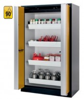 Q-Line PHOENIX 90, 1193 mm pločio degiųjų medžiagų saugojimo spintos sulankstomomis durimis 02